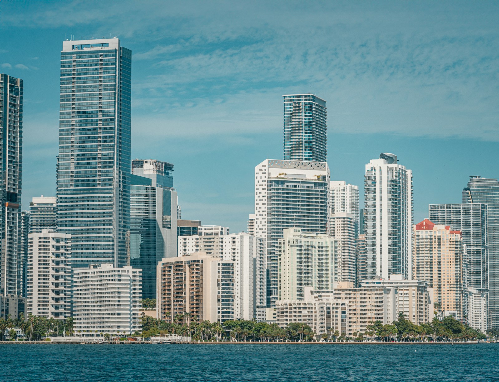 Brickell skyline rising above the waterfront in Miami, South Florida
